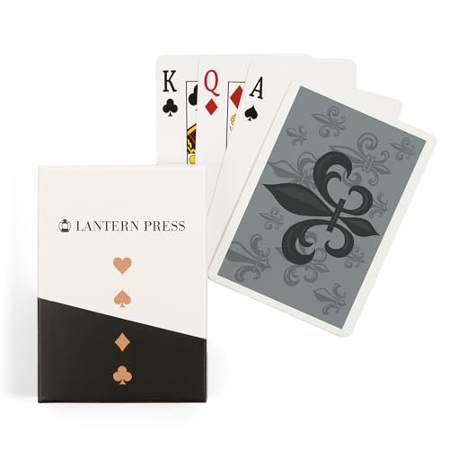 Baraja de 52 cartas Fleur de Lis patrón gris poker