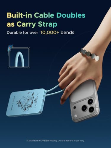 Image of UGREEN x Honkai: Star Rail Edition MagFlow Air Magnetic Power Bank, Qi2 15W Wireless, 30W USB-C Fast Charging, 10000mAh Slim Portable Charger with Built-in Cable for iPhone 17 /16 /15