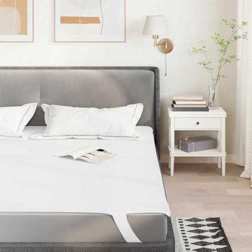 Beds & Accessories, Mattresses-Home-Protector de colchón blanco 90 x 200 cm impermeable