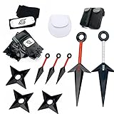 13 Stück Anime Cosplay Set Kakashi Konoha Stirnband Handschuhe Tasche Kostüm Zubehör Accessoires für Konoha Shipudden-Fans