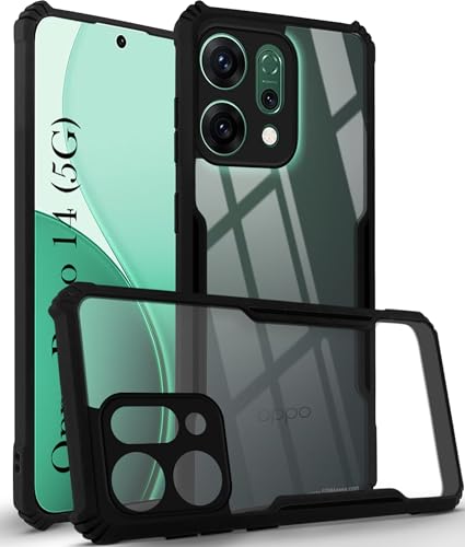 Image of Jkobi Back Cover Case for Oppo Reno14 5G | Oppo Reno 14 5G (Shockproof with Polycarbonate Clear Panel | Professional Black)