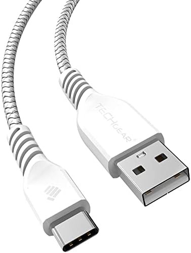 TECHGEAR 3 Pack STRONG High Durability Braided USB C Charger Cable & Sync Cables (30cm,1m, 2m) for USB Type-C Compatible with iPad Pro 11" 12.9" 2020 2022, Mini 6, iPad Air 4/5, iPad 10th 2022 White