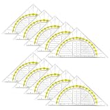 Fsahiuf 10 Stück Geometrie Dreieck,Geo Dreieck,Geodreieck Set,Winkelmesser für Büro Studenten Designer