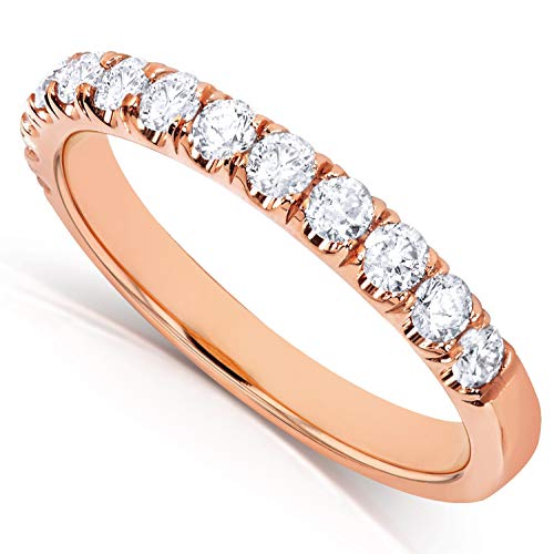 Kobelli Flame French Pave Lab Grown Diamond Comfort Fit Womens Wedding Band 1/2 CTW 14k Rose Gold (DEF/VS)2