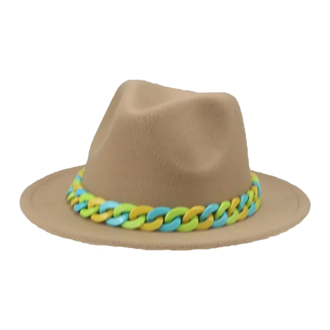 Czapki dla kobiet dzieci chłopcy dziewczęta Panama jednolity łańcuszek kapelusz fedora czapki dziecięce sombreros khaki9 52-54 cm (dzieci), Khaki9, S
