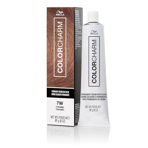 COLORCHARM Permanent Cream Hair Color, 7W Caramel, 2 oz.