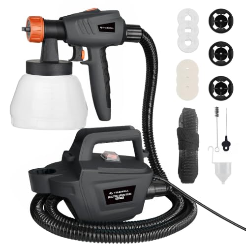Tilswall 800W Farbsprühsystem HVLP Lackierpistole Elektrisch, Grau – Ansicht 1