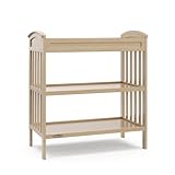Graco Benton Changing Table with Bonus Water-Resistant Changing Pad (Driftwood) - GREENGUARD Gold Certified, Includes Diaper Change Pad with Safety Strap, 2 Open Storage Shelves for Organizing