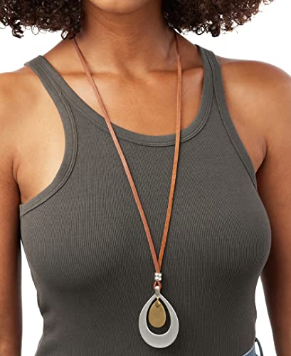 Lucky Brand Two-Tone Pendant Necklace2