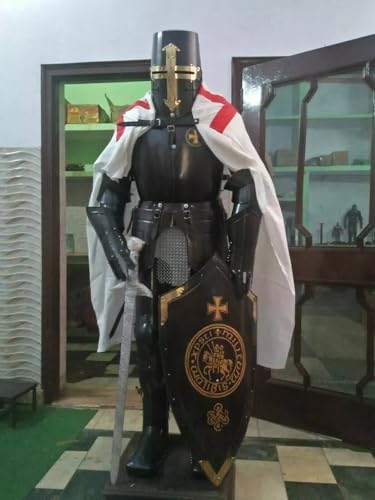 TASEXP Medieval Armor Knight Suit, Wearable Antique Crusader Combat Full Body Armour