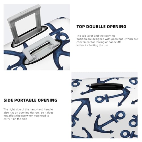 Travel Luggage Covers - Navy Blue Anchor Elasticity Suitcase Covers Protector for Luggage 18-32 Inch4