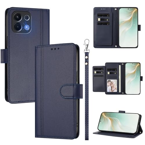 �X�}�z�P�[�X �Ή��@�� for Oppo K13 5G / K13X / K12s (China) �X�}�z�P�[�X�y�E�H���b�g�f�U�C�� �f���A���J�[�h�X���b�g �L���b�V�� �t���b�v���X�^���h �����h�~�zBlue