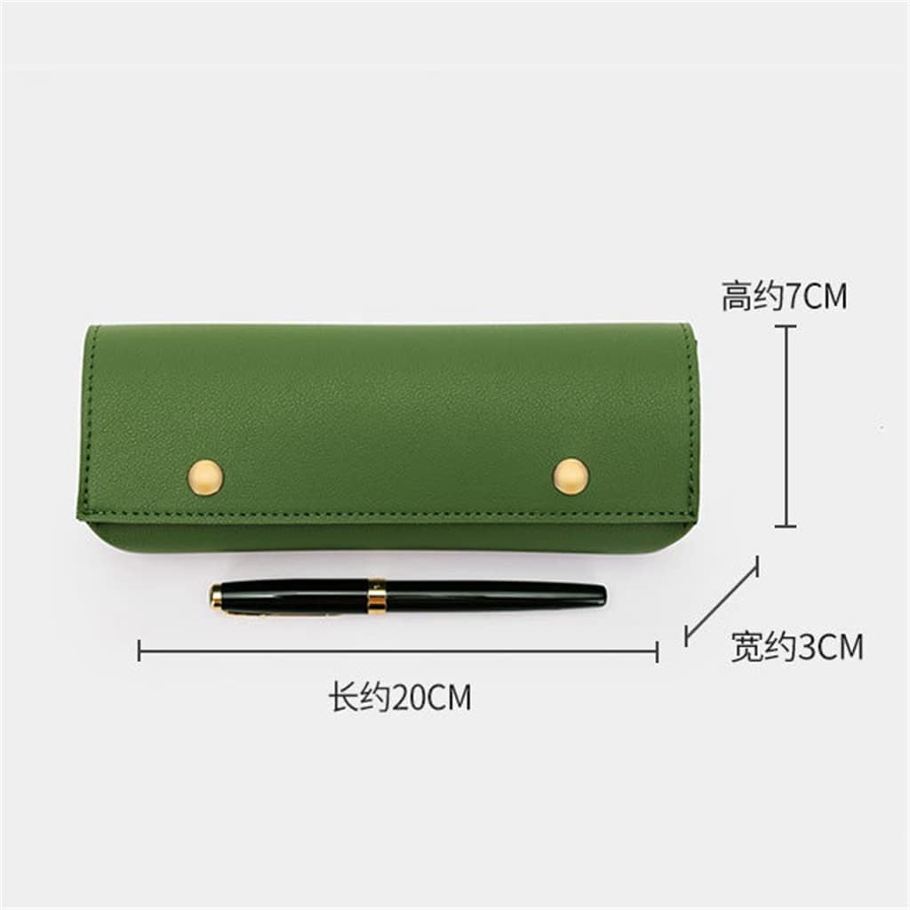 テクスチャード レザー カレッジ スタイル スクエア ステーショナリー ペンシル ポーチ 便利なメガネ オーガナイザー