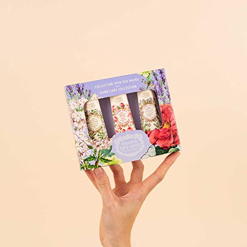 Panier-des-Sens-Gift-Box-for-Women-Trio-of-Natural-Hand-Cream-3x30ml-Verbena-Rose-Lavender-Gift-for-Her-Made-in-France-Womens-Gift-Sets-with-97-Natural-Ingredients-Mini-Hand-Cream