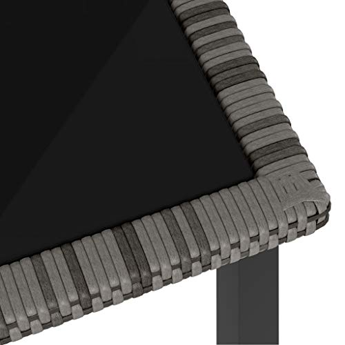 tuintafels - VDXL Tuintafel 180x70x73 cm poly rattan grijs - 180 x 70 x 73 cm - Grijs – Bild 4