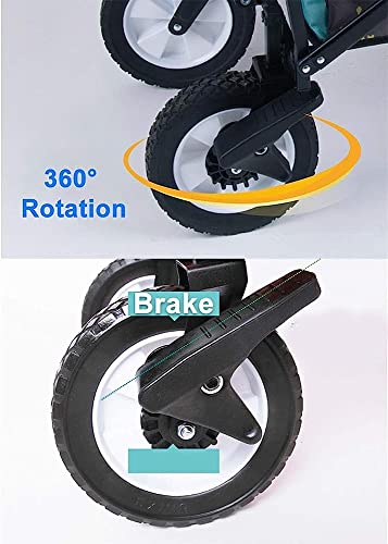 LIDDFAFA Bollerwagen, zusammenklappbarer, zusammenklappbarer Bollerwagen mit Sonnen-/Regenschutz, verstellbarem, ausziehbarem Schiebe- und Ziehgriff, Abnehmbarer Plane und Überdachung – Bild 8