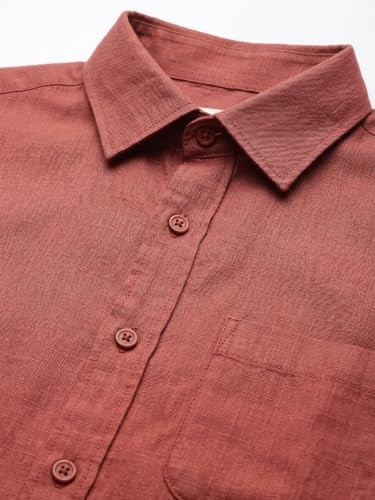 Image of Men's Regular Fit 100% Cotton Solid Casual Shirt