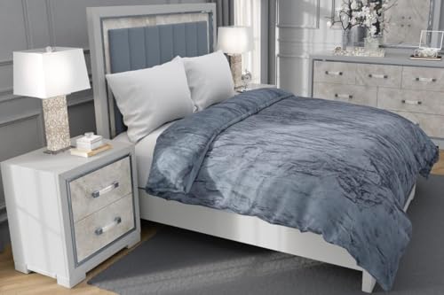 Image of Amazing Super Soft Double Bed Woollen Quilt Cover, 310TC Warm Duvet Cover, Woolen Duvet Cover /Rajai Cover /Blanket Cover /Quilt Cover King Size=90x100 Inches, Winter Blanket Cover (Gray)