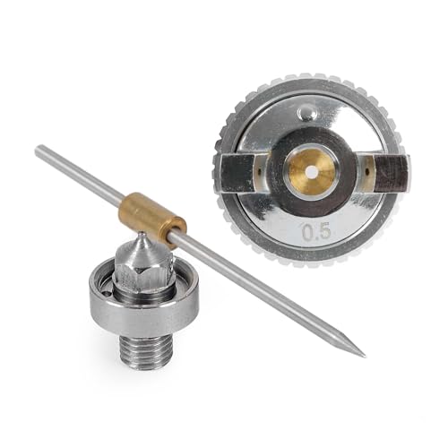 Wiltec 3 teiliges Ersatz Düsen Set 0,5 mm für HVLP Lackierpistole H2000 oder H2000P, Spritzpistole Sprühpistole Zubehör