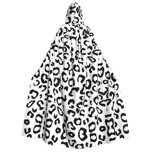 Cape de costume sorcière corbeau léopard noir avec capuche