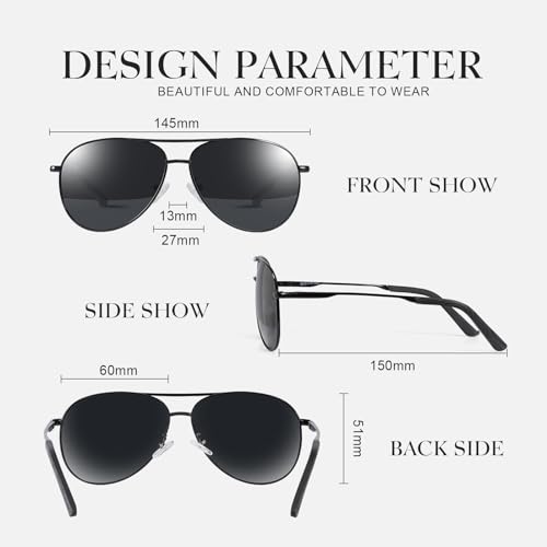 Polarized Aviator Sunglasses for Men Women- Classic Shades Retro Sun Glasses Driving Lightweight UV Protection2