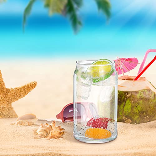 Newtay 16 Pack Beer Can Glass, 16 Oz Can Shaped Drinking Glasses Cups, Can Tumbler Glass Set For Beer Soda Iced Coffee Smoothies Cocktails #TOP6