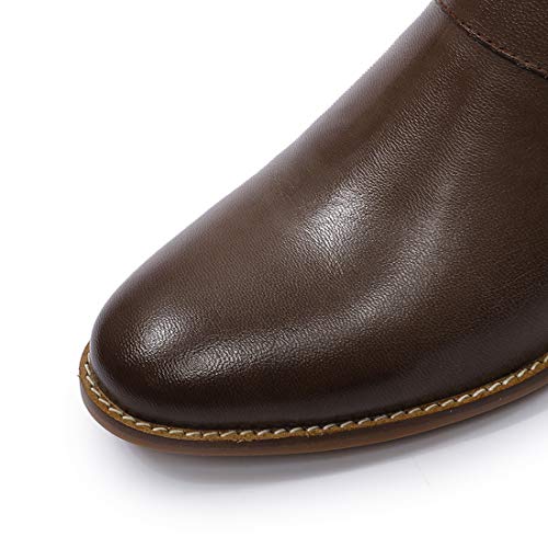 Image of Mona flying Womens Leather Ankle Boots Side Zipper Low Heel Short Booties