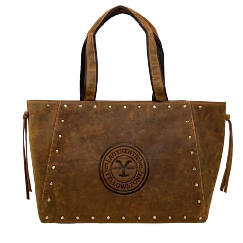 Bolso tote de cuero occidental Myra para mujer – Bolso de mano oficialmente licenciado de Yellowstone con tachuelas miniatura 1