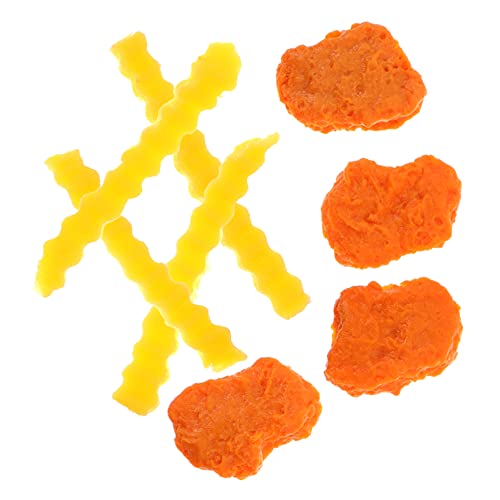 LALADEFIEE Simuliertes Hühnchen Und Pommes Frites Modell Lebensnahes Kunststoff Brathähnchen Verschleißfestes Hühnchenrequisit Dekoration Für Restaurant Und Küchenausstellungen