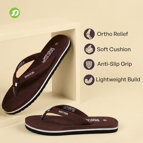 Image of DOCTOR EXTRA SOFT House Slipper for Women's Care Dr Orthopaedic Super Comfort Fitting Flat Cushion Chappal Flip-Flop for Ladies & Girl's