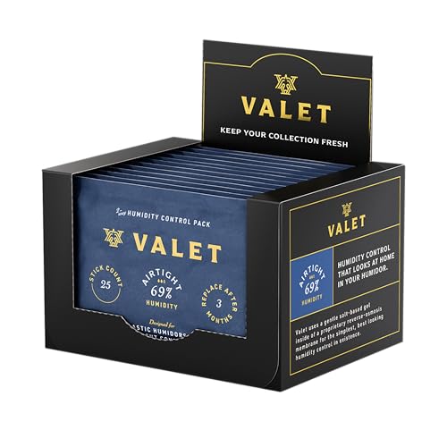 Valet 69% Two-Way Humidity Packs for Plastic Containers, 12-Pack, 60g Each, Humidifier Pack Prevents Leaks and Controls Moisture with Natural Craft Paper Design