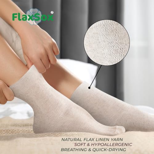Image of FlaxoSoft Organic Linen Socks for Women