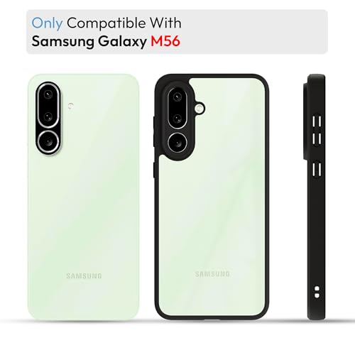 Image of KAPAVER Hybrid Clear Back Cover Case for Galaxy M56 /F56 | Protective Shockproof Cleare Hard PC Soft Flexible Black TPU Cover