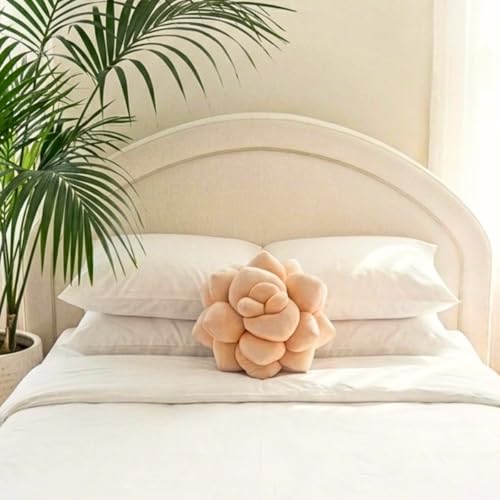 Image of Green Philosophy Co. Succulent Pillow 16 inch - Soft 3D Decorative Flower Throw Pillow, Unique Blush Peach Plush Flower Cushion, Perfect for Couch, Sofa, Bedroom Decor, Gift for Plant Lovers