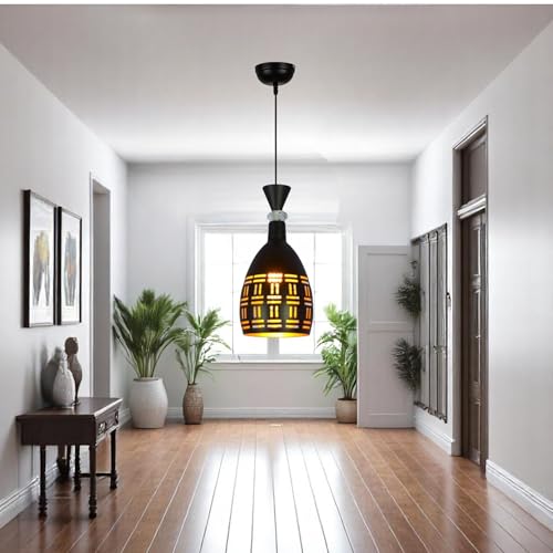 Image of GreyWings Contemporary Dome Hanging Pendant Light for Ceiling, Black Aluminium, Antique Style, E-27 Holder (Bulb is not Included) Pack of 1
