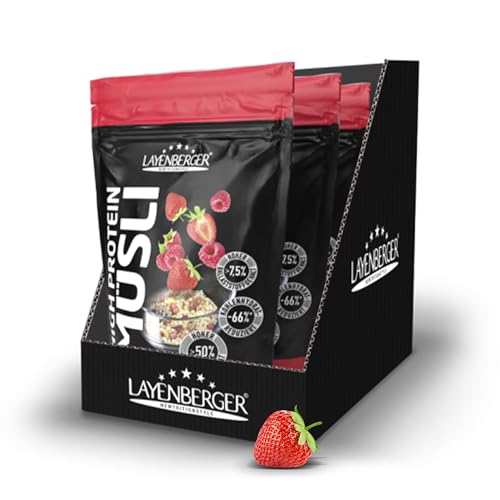 Layenberger 3K High Protein Müsli, 50{c8279fffc671c356e2c8633bd5c0d1d64b204dc7754176ba8c4991df85533887} Eiweiß und 20{c8279fffc671c356e2c8633bd5c0d1d64b204dc7754176ba8c4991df85533887} Kohlenhydrate - 3er Pack (3x 360 g) - Rote Beeren Mix Layenberger 3K High Protein Müsli, 50{c8279fffc671c356e2c8633bd5c0d1d64b204dc7754176ba8c4991df85533887} Eiweiß und 20{c8279fffc671c356e2c8633bd5c0d1d64b204dc7754176ba8c4991df85533887} Kohlenhydrate - 3er Pack (3x 360 g) - Rote Beeren Mix