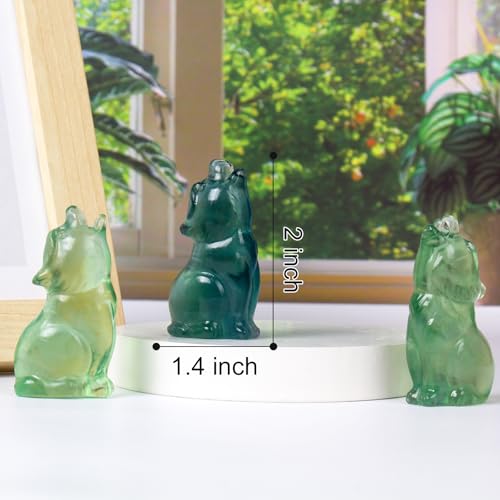 Figurita de cristal lobo aullador 2.2 pulg miniatura 2