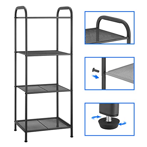 Max Houser Storage Rack With Shelf,Industrial Style Extendable Plant Stand, Standing Shelf Units For Kitchen, Bathroom, Office,Living Room, Balcony, Kitchen (Charcoal Gray, 4 Tier) #TOP3