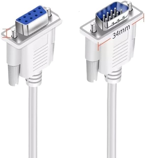 DB9 Direct Connection Data Cable RS232 Serial Port Connectors 30AWG Pure Copper Nickel Plated 9Pin COM Extension Cord(Balck FF,15M)