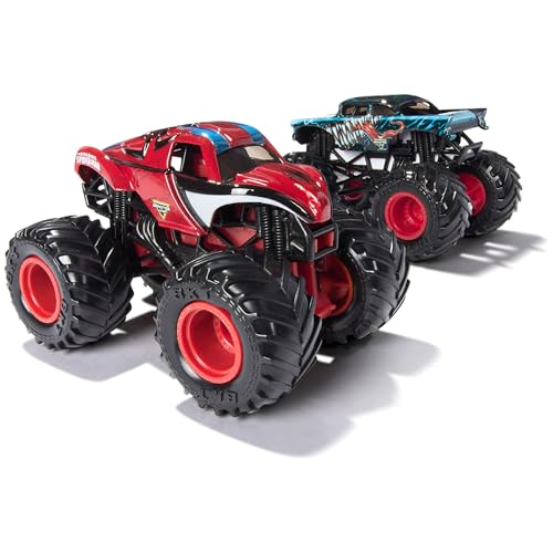 Image of Monster Jam Marvel Venom vs The Amazing Spider-Man 1:64 Scale 2-Pack