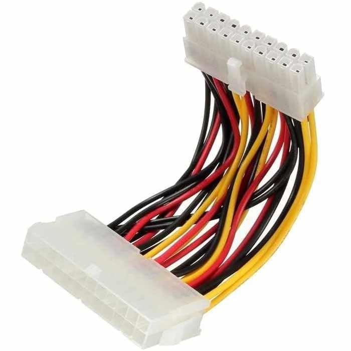 Cable de alimentación ATX, Extensor ATX, Cable alimentación ATX Placa Base a Fuente alimentación, Cable ATX 20 Pin Macho a 24 Pin Hembra,18AWG, Longitud 20 cm