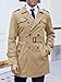 Runcati Trenchcoat Herren Slim Fit Zweireiher Mantel Mittellang klassisch Business Casual Coat Herbst winddicht Mantel,Khaki,XL