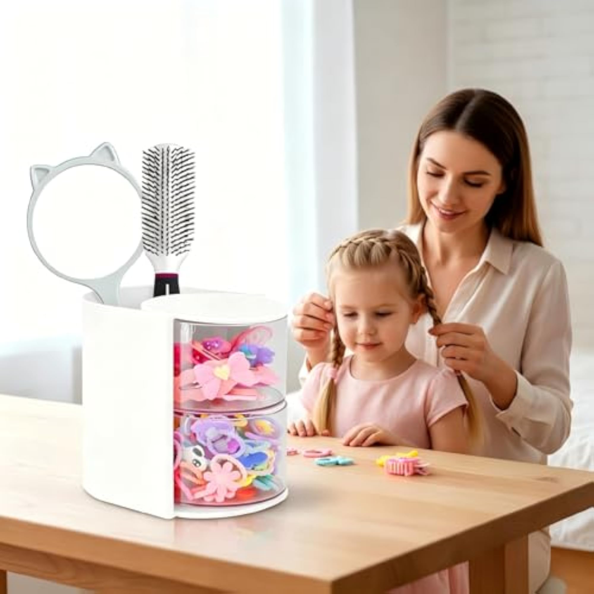 Hair Accessories Organizer with Brush Holder