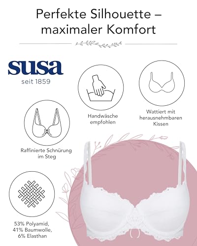 Susa Dirndl BH Damen mit Bügel Wiesn-Zauber I weiß I 70C – Ansicht 5