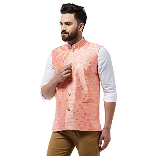 Image of SOJANYA (Since 1958 Men's Jacquard Silk Designer Waist Coat
