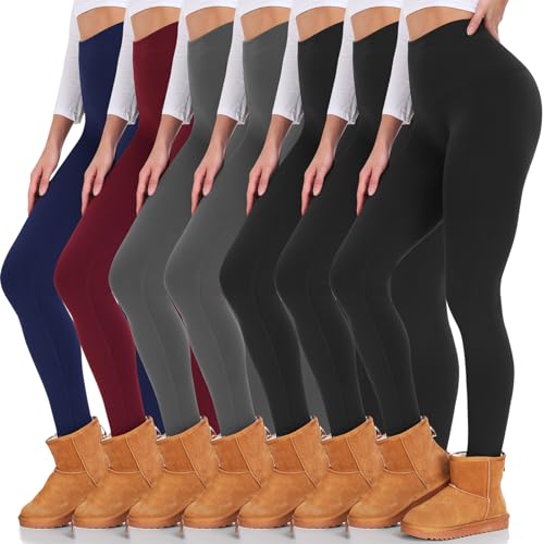 YeuG 7-pack fleece lined high-waisted leggings