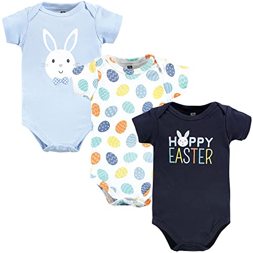 Hudson Baby Unisex Baby Cotton Bodysuits, Hoppy Easter, 3-6 Months