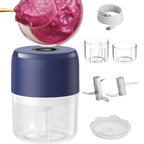 Oldmoom Tritacarne portatile, schiacciapatate elettrico portatile, tritatutto elettrico e affettaverdure tritacarne - tritacarne affettaverdure, da cucina portatili per aglio,