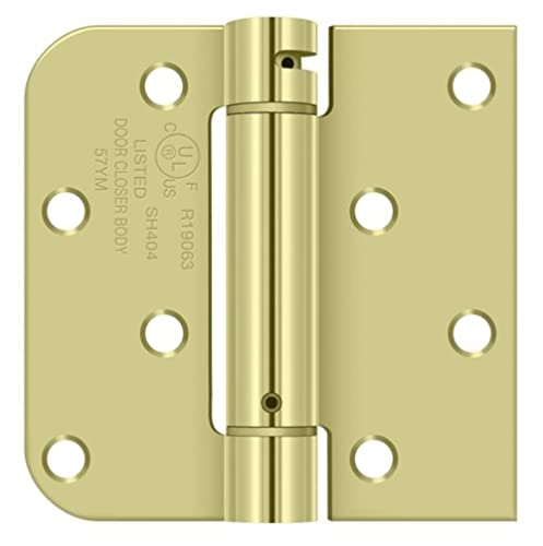 Deltana DSH4R5TT2D Single Action Steel 4-Inch x 4-Inch x 5/8-Inch x Sq Spring Hinge