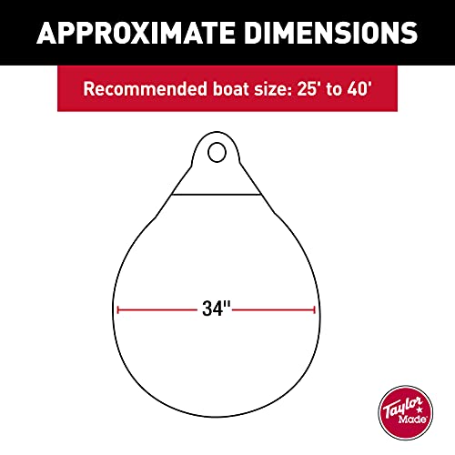 Taylor Made Tuff End Buoy, Orange (15") – Flexible, Strong, Marine-Grade Vinyl Buoy For 25-40 Foot Boats – Easy-To-Use, Trivalve™ Inflates With Standard Ball Pump – 2020108089 #TOP1